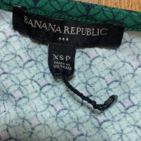 Banana Republic jade green & navy blue short sleeve dress size XSP - Picture 7 of 8